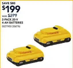 RONA 2-PACK 20-V 4-AH BATTERIES offer