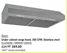 RONA Under cabinet range hood. 350 CFM. Stainless steel offer