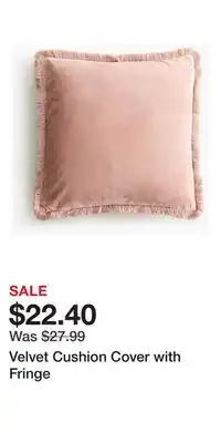 H&M Velvet Cushion Cover with Fringe offer