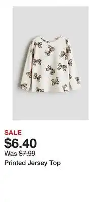 H&M Printed Jersey Top offer