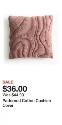 H&M Patterned Cotton Cushion Cover offer