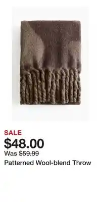 H&M Patterned Wool-blend Throw offer