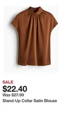 H&M Stand-Up Collar Satin Blouse offer