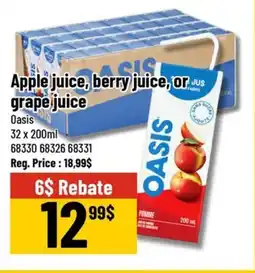 Mayrand Apple juice, berry juice, or Jus grape juice offer