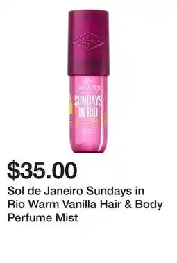 Sephora Sol de Janeiro Sundays in Rio Warm Vanilla Hair & Body Perfume Mist offer