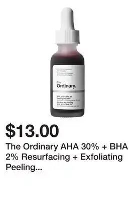 Sephora The Ordinary AHA 30% + BHA 2% Resurfacing + Exfoliating Peeling Solution offer