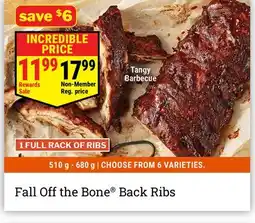 M & M Food Market Fall Off the Bone Back Ribs Tangy Barbecue offer