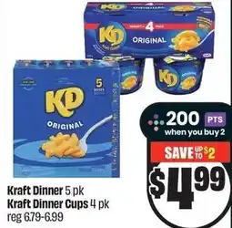 FreshCo Kraft Dinner or Kraft Dinner Cups offer