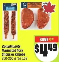 FreshCo Compliments Marinated Pork Chops or Kabobs offer