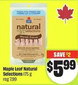 FreshCo Maple leaf natural selections offer