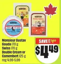 FreshCo Monsieur Gustav Gouda Swiss Double Cream or Camembert offer