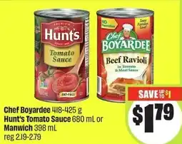 FreshCo Chef boyardee hunt's tomato sauce or manwich offer