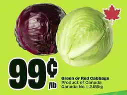 FreshCo Green or Red Cabbage offer