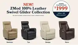 La Z Boy ZMod 100% Leather Swivel Glider Collection offer