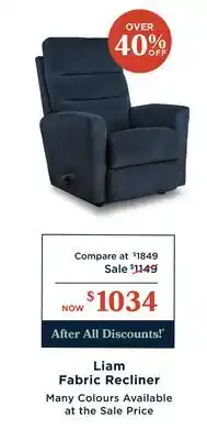 La Z Boy Liam Fabric Recliner offer