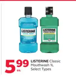 Rexall LISTERINE Classic Mouthwash 1L offer