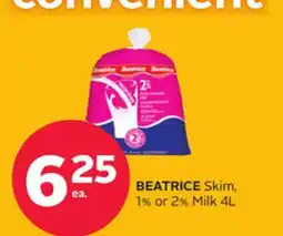 Rexall BEATRICE Skim, 1% or 2% Milk 4L offer