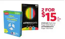 Rexall STAPLES Multi-Use Paper 500-Pack or ASTROBRIGHTS Paper 100-Pack offer