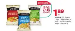Rexall NOSH & CO. Potato Chips, Cheese Stix or Sour Cream & Onion Rings offer