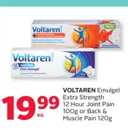 Rexall VOLTAREN Emulgel Extra Strength 12 Hour Joint Pain 100g or Back & Muscle Pain 120g offer