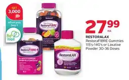 Rexall RESTORALAX RestoraFIBRE Gummies 115's-140's or Laxative Powder 30-36 Doses offer