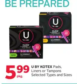 Rexall U BY KOTEX Pads, Liners or Tampons offer