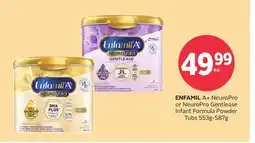 Rexall ENFAMIL A + NeuroPro or NeuroPro Gentlease Infant Formula Powder Tubs offer