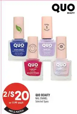 Shoppers Drug Mart QUO BEAUTY NAIL ENAMEL offer