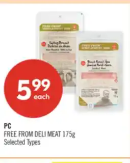 Shoppers Drug Mart PC FREE FROM DELI MEAT offer