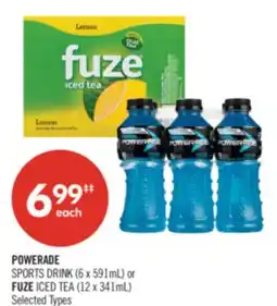 Shoppers Drug Mart POWERADE SPORTS DRINK (6 x 591mL) or FUZE ICED TEA (12 x 341mL) offer