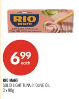 Shoppers Drug Mart RIO MARE SOLID LIGHT TUNA in OLIVE OIL offer