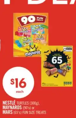 Shoppers Drug Mart NESTLÉ TURTLES (300g), MAYNARDS (90's) or MARS (65's) FUN SIZE TREATS offer