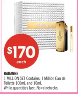 Shoppers Drug Mart RABANNE 1 MILLION SET Contains: 1 Million Eau de Toilette offer