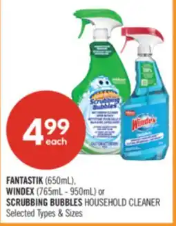 Shoppers Drug Mart FANTASTIK (650mL), WINDEX (765mL - 950mL) or SCRUBBING BUBBLES HOUSEHOLD CLEANER offer
