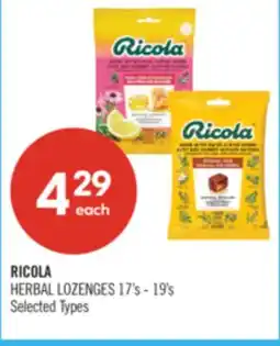 Shoppers Drug Mart RICOLA HERBAL LOZENGES offer