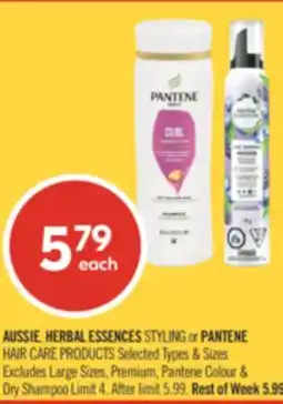 Shoppers Drug Mart AUSSIE, HERBAL ESSENCES STYLING or PANTENE HAIR CARE PRODUCTS offer