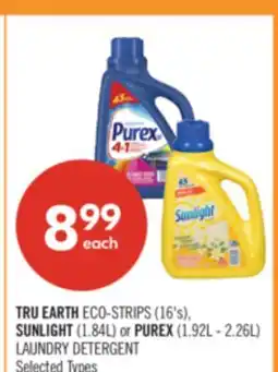 Shoppers Drug Mart TRU EARTH ECO-STRIPS (16's), SUNLIGHT (1.84L) or PUREX (1.92L - 2.26L) LAUNDRY DETERGENT offer