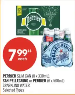 Shoppers Drug Mart PERRIER SLIM CAN (8 x 330mL), SAN PELLEGRINO or PERRIER (6 x 500mL) SPARKLING WATER offer