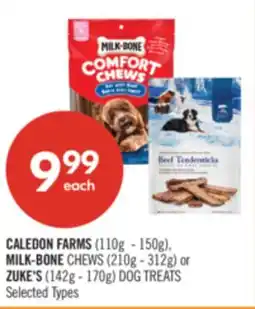 Shoppers Drug Mart CALEDON FARMS (110g - 150g), MILK-BONE CHEWS (210g - 312g) or ZUKE'S (142g - 170g) DOG TREATS offer