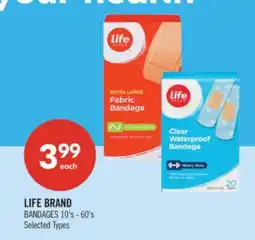 Shoppers Drug Mart LIFE BRAND BANDAGES 10's - 60's offer