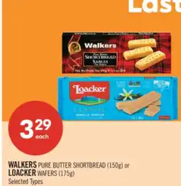 Shoppers Drug Mart WALKERS PURE BUTTER SHORTBREAD (150g) or LOACKER WAFERS (175g) offer