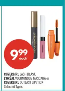 Shoppers Drug Mart COVERGIRL LASH BLAST, L'ORÉAL VOLUMINOUS MASCARA or COVERGIRL OUTLAST LIPSTICK offer