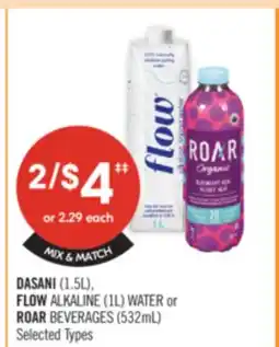 Shoppers Drug Mart DASANI (1.5L), FLOW ALKALINE (1L) WATER or ROAR BEVERAGES (532ml) offer