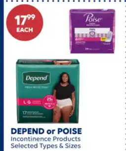 Wellwise by Shoppers DEPEND or POISE Incontinence Products offer
