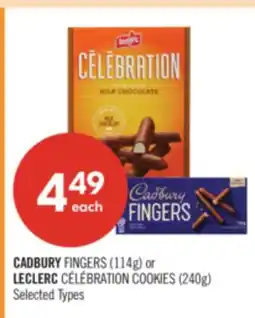 Shoppers Drug Mart CADBURY FINGERS (114g) or LECLERC CÉLÉBRATION COOKIES (240g) offer