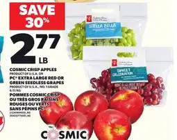 Independent City Market COSMIC CRISP APPLES OR PC EXTRA LARGE RED OR GREEN SEEDLESS GRAPES offer