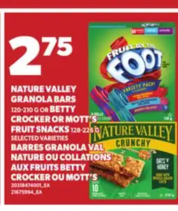 Independent City Market NATURE VALLEY GRANOLA BARS, 120-210 GG OR BETTY CROCKER OR MOTT'S FRUIT SNACKS, 128-226 G offer