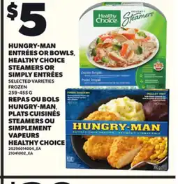 Independent City Market HUNGRY-MAN ENTRÉES OR BOWLS, HEALTHY CHOICE STEAMERS OR SIMPLY ENTRÉES, 259-455 G offer
