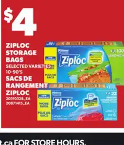 Independent City Market ZIPLOC STORAGE BAGS 10-90'S offer