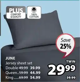 JYSK JUNE Jersey sheet set offer